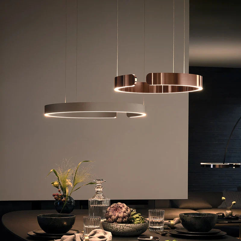 Afralia™ Nordic Ring LED Pendant Chandelier for Home Living Dining Kitchen Lighting
