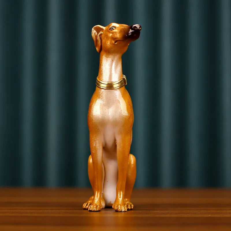 Afralia™ Greyhound Metal Sculpture: Handcrafted Dog Figurine for Home Decor