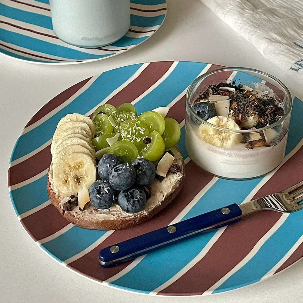 Afralia™ Nordic Style Bamboo Fiber Dining Plate for Desserts, Fruits, and Cakes