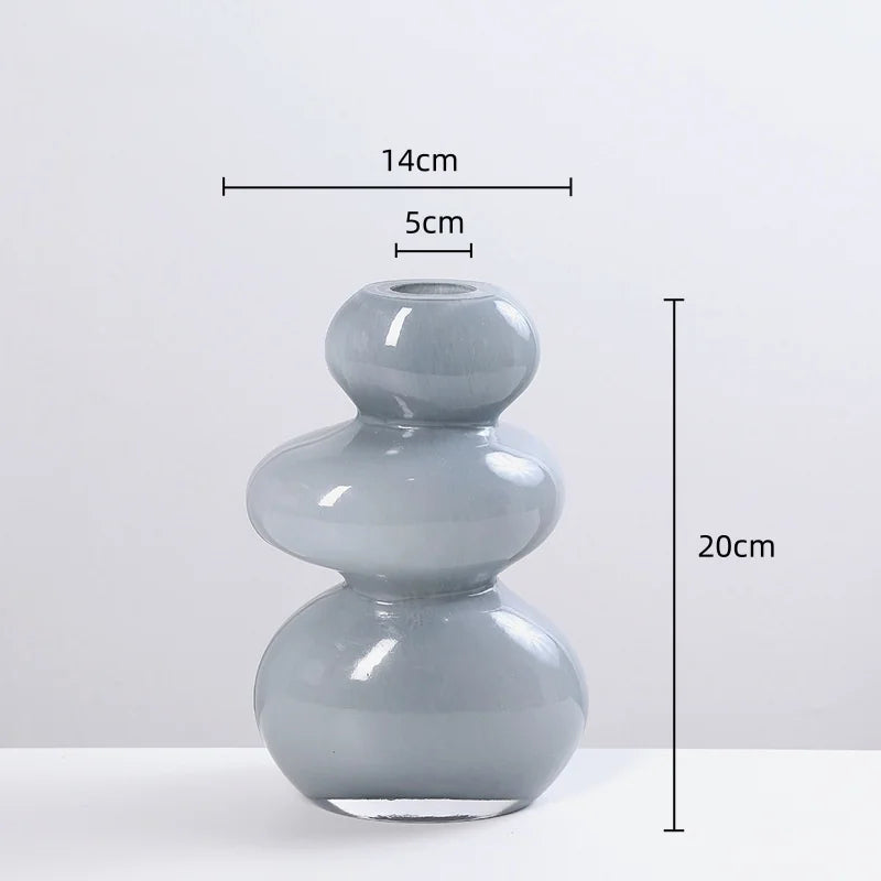 Afralia™ Geometric Glass Vase Stackable Terrarium Home Decor Flower Arrangement Holder