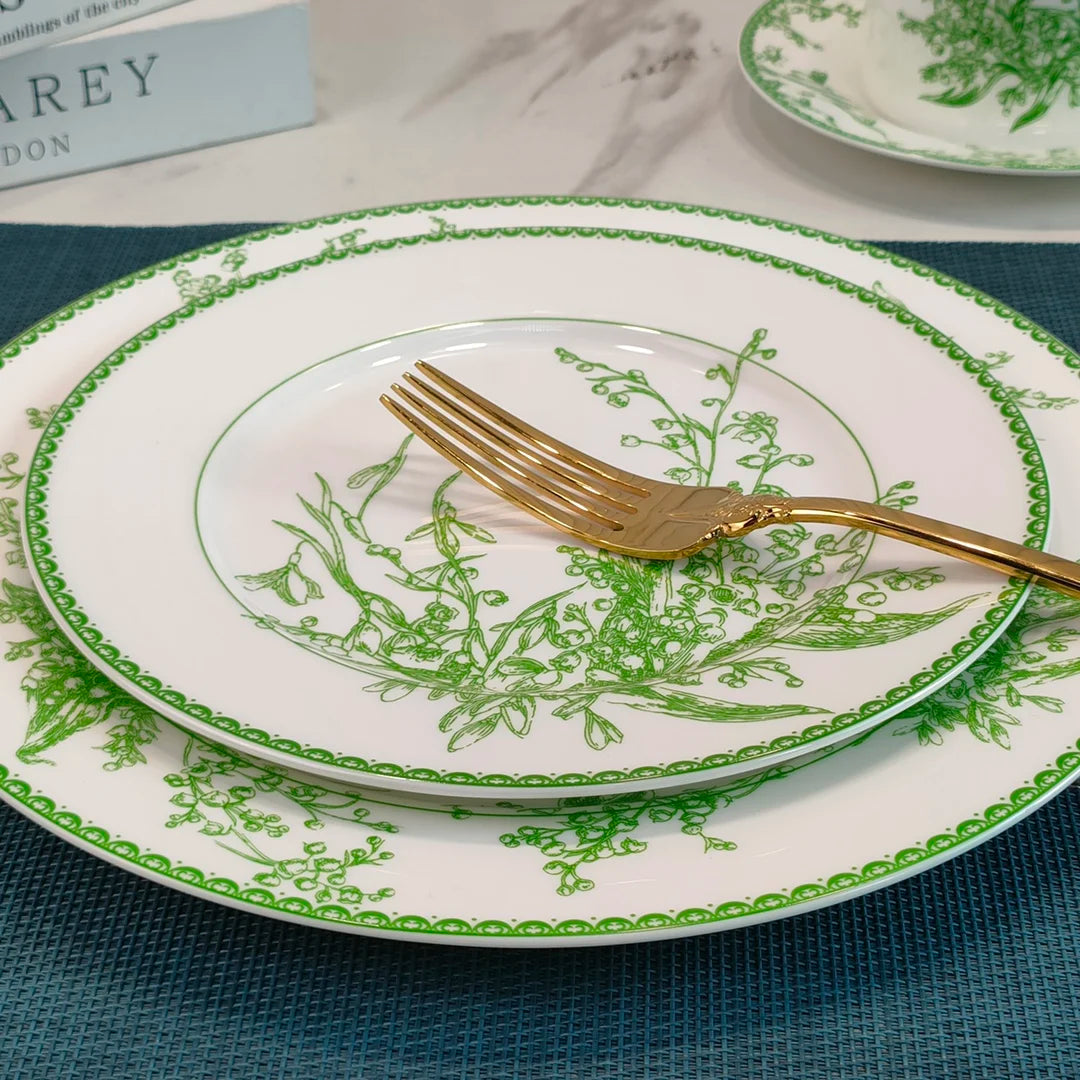 Afralia™ Lily of The Valley Bone China Tableware Set