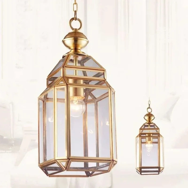 Afralia™ Copper Pendant Lamp with Glass Shade - Industrial Kitchen Light