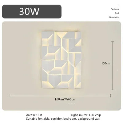 Afralia™ Shadow Metal Sconce Light for Geometric Led Wall Lamp, Living Room, Bedroom