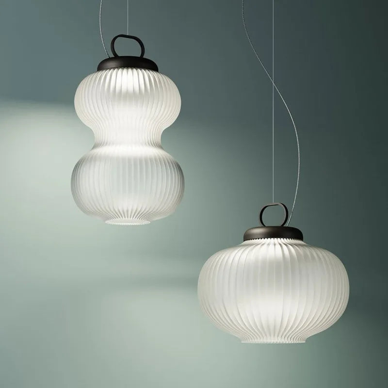 Afralia™ Black & White Glass Chandelier | Minimalist Nordic Bedroom Decor Floor Lamp