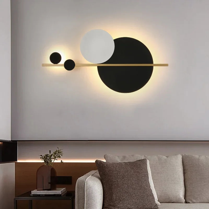 Afralia™ LED Wall Lamp Modern Nordic Minimalist Black White Bedroom Living Room
