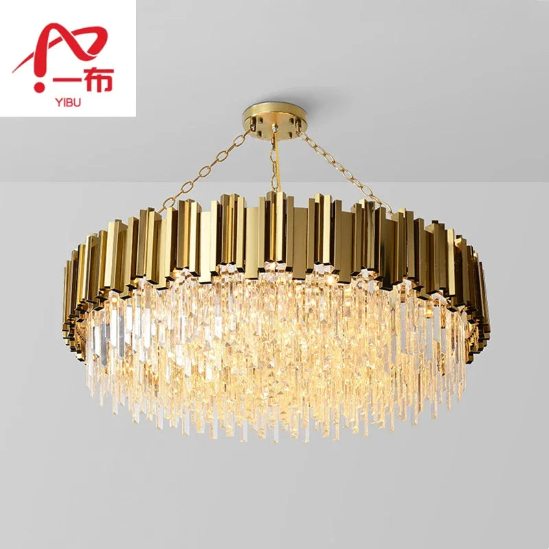 Afralia™ Stainless Steel Crystal Pendant Chandelier for Modern Luxury Indoor Lighting