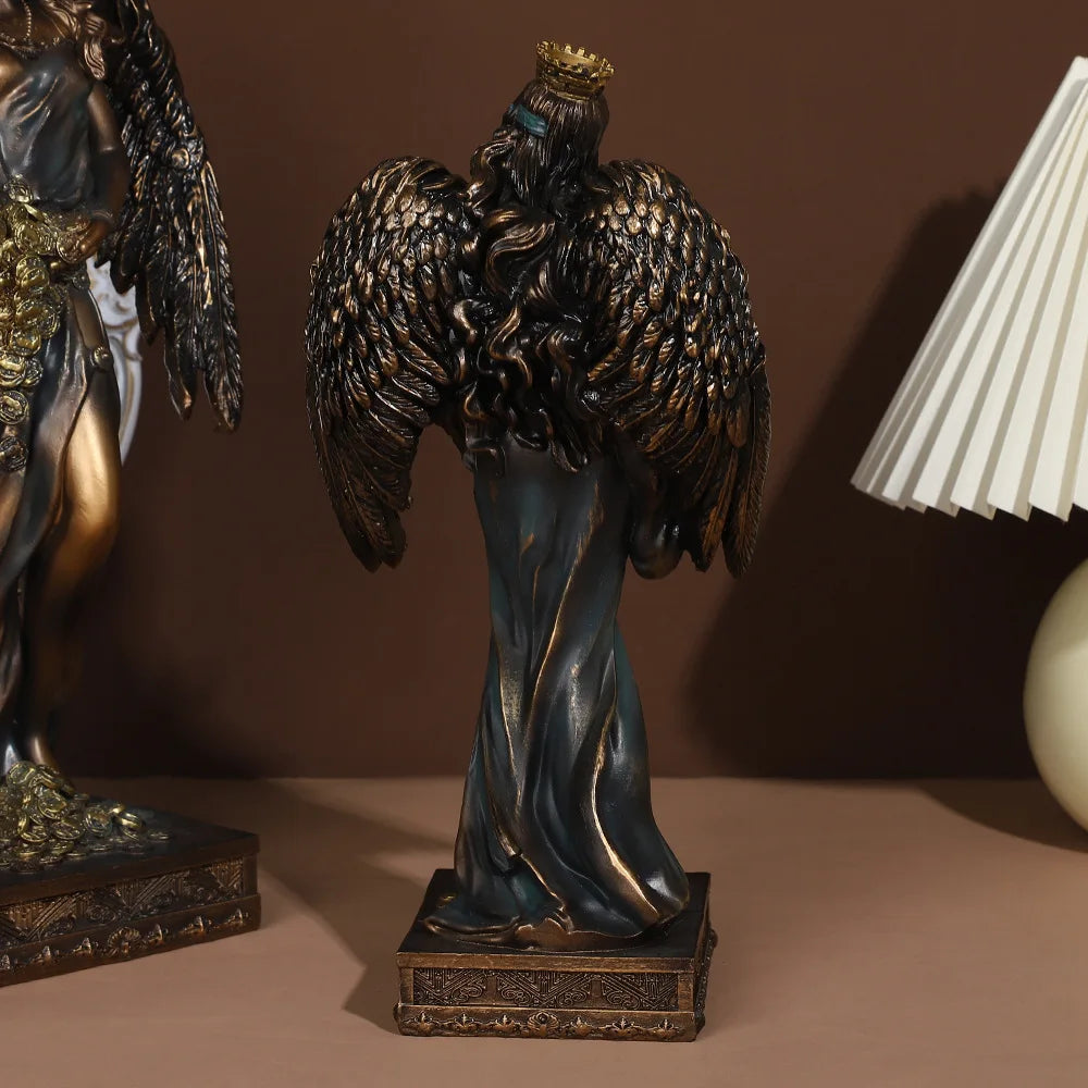 Afralia™ Greek Goddess Fortune Figurine - Wealth Sculpture Home Office Decor Gift