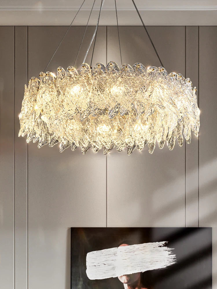 Afralia™ Luxury Crystal LED Round Ceiling Chandelier: Modern Bedroom & Living Room Pendant