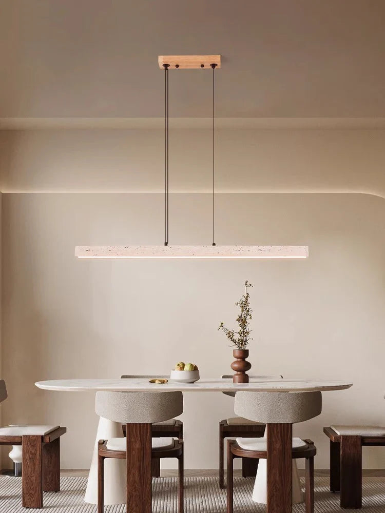 Afralia™ Round Linear Stone Chandelier - Trendy Home Lighting for Dinning Room & Living Room