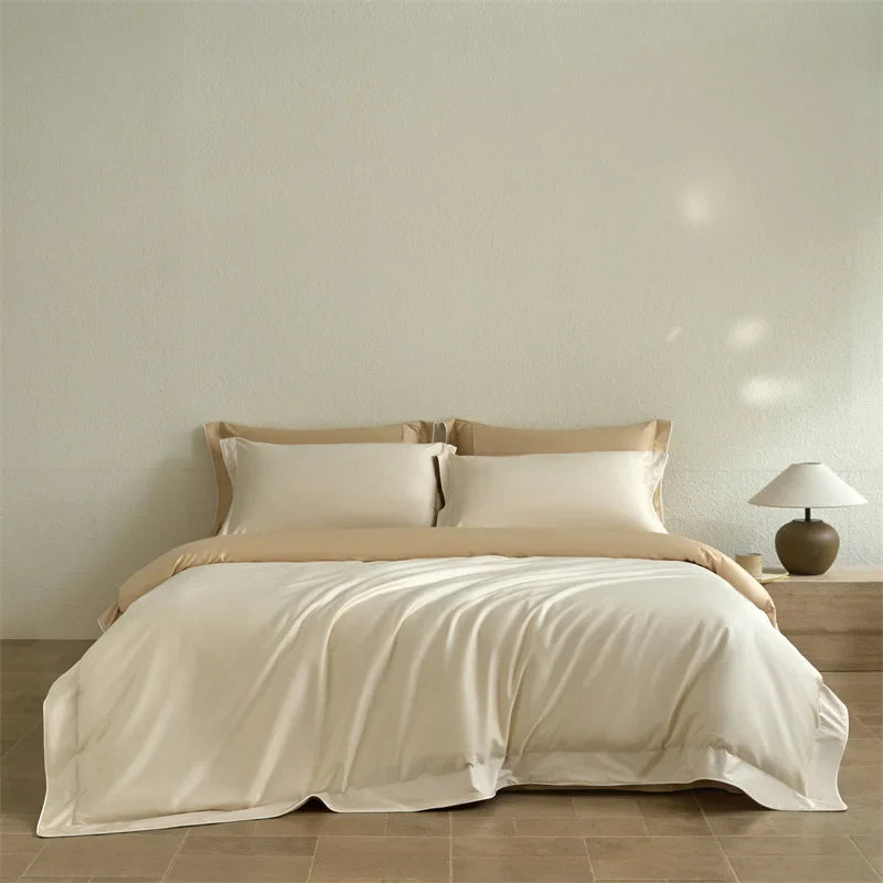 Afralia™ Luxury 600TC Egyptian Cotton Bedding Set: Duvet, Bed Sheet, Pillowcases - Queen King Size