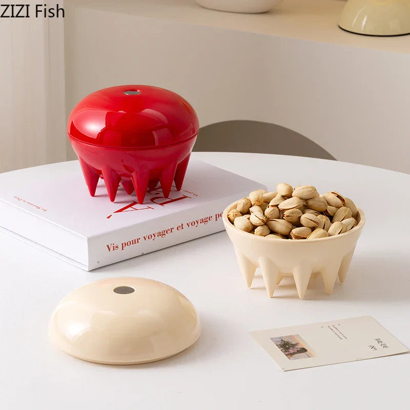Ceramic Jellyfish Fruit Bowl by Afralia™: Decorative Storage Jar with Lid