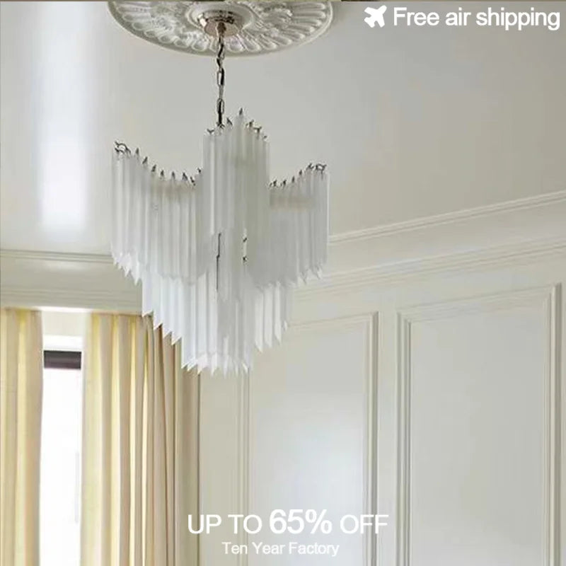 Afralia™ Vintage Glass Pendant LED Chandelier for Luxe Living Room Decor