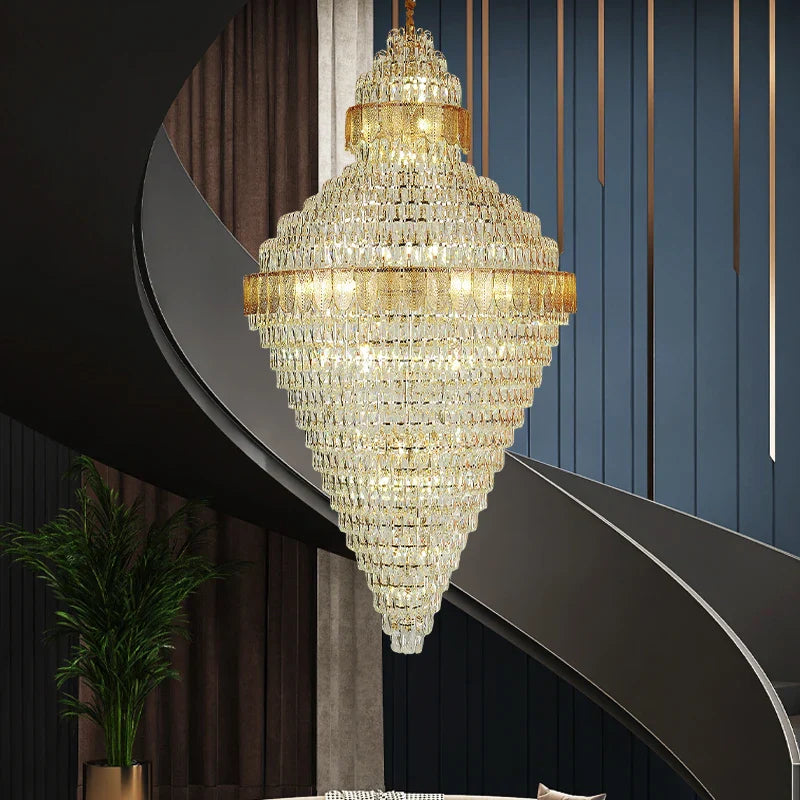 Afralia™ Modern Crystal Chandelier for Duplex Villa Living Room