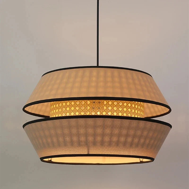 Afralia™ Rattan Pendant Light: Hand-woven Chandelier, Japanese Style for Living Room, Bedroom & Kitchen