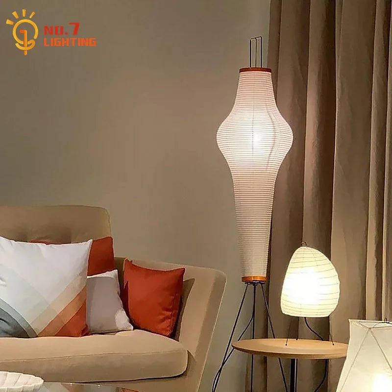 Afralia™ Japanese Zen Art Floor Lamp for Living Room Bedroom Study Loft