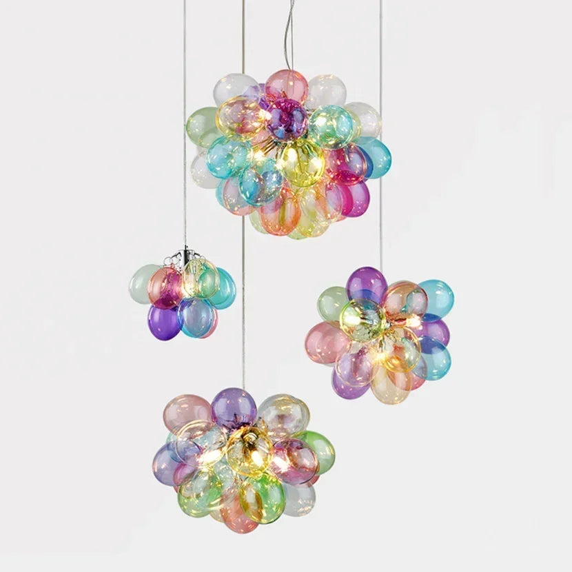 Afralia™ Glass Bubble Chandelier Pendant Light for Living Room & Bedroom