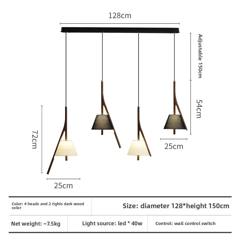 Afralia™ Wooden Chinese Chandelier for Tea Room, Study, and Restaurant Decor Lighting
