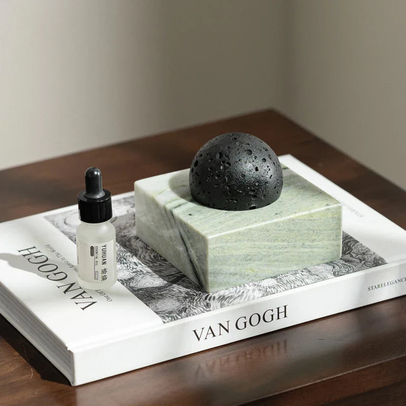 Afralia™ Lava Rock Stone Diffuser, Marble Base, Luxury Essential Oil Diffusers for Home Offices