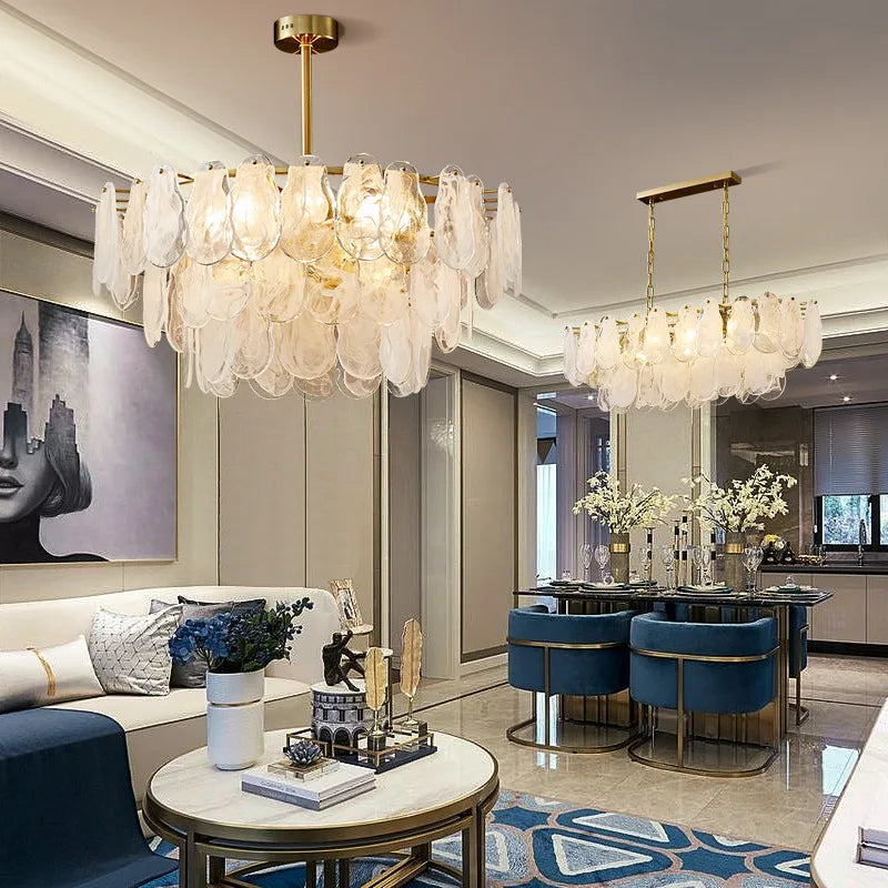 Afralia™ Modern Frosted Glass Ceiling Chandelier Pendant Lamp for Living Room Home Decor