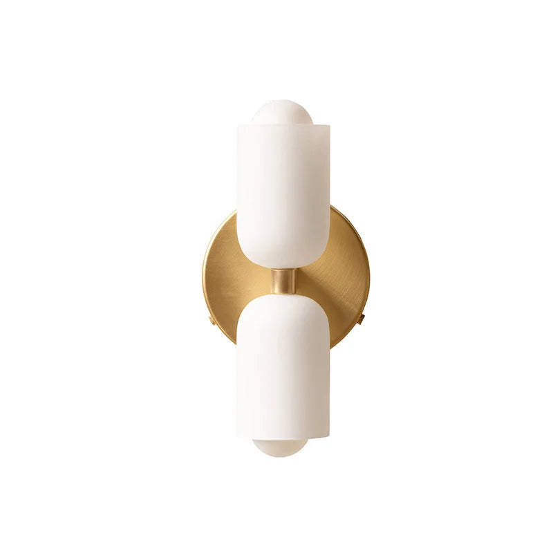 Afralia™ French Cream Double Headed Glass Wall Lamp for Bedroom and Living Room