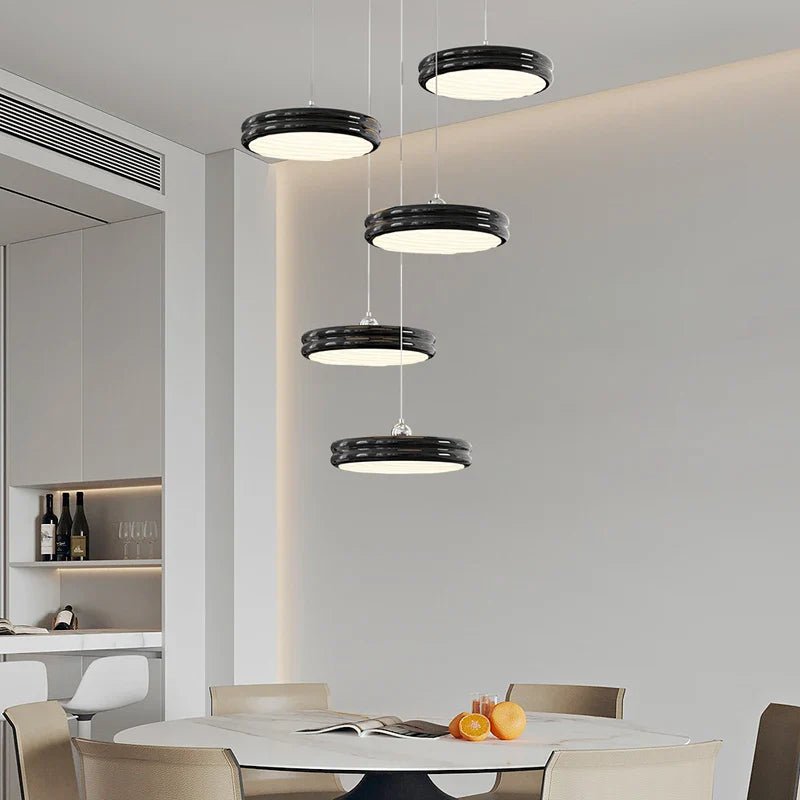 Afralia™ Circular Dimmable Pendant Light Modern Chandelier for Dining Room, Kitchen Island