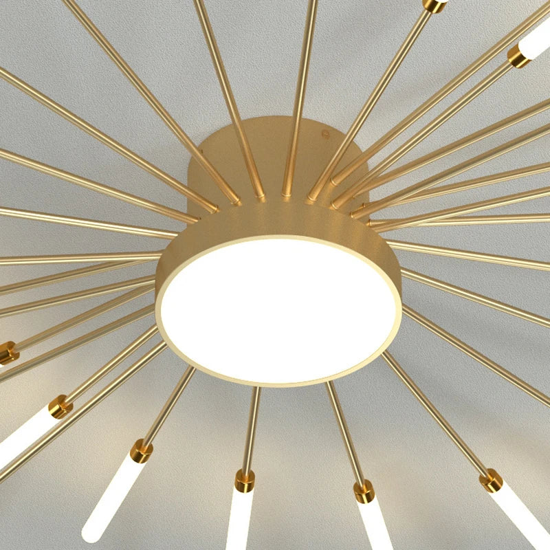 Afralia™ Acrylic Sunflower Ceiling Lamp in Brushed Antique Gold