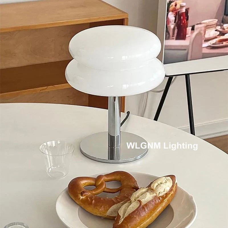 Afralia™ Macaron Glass Table Lamp: Elegant Desk Light for Bedroom and Living Room Décor