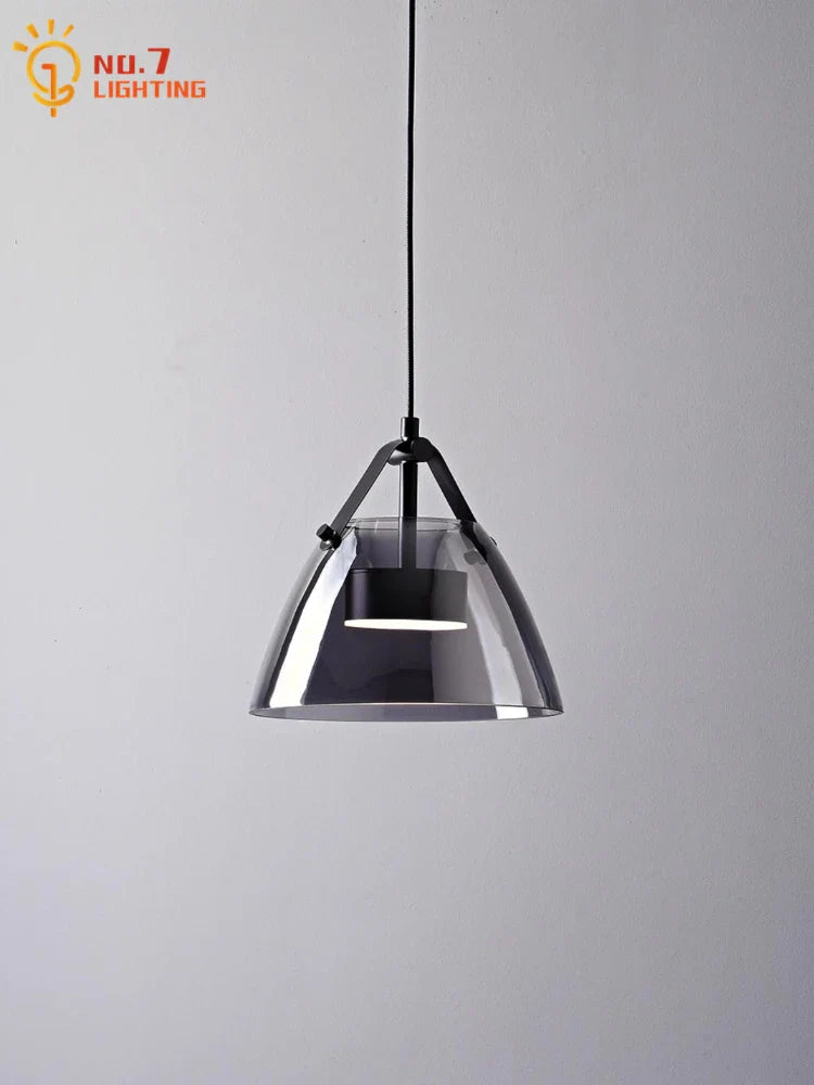 Afralia™ Copper Glass Pendant Lights LED Luxury Modern Fixtures for Bedroom Living Room