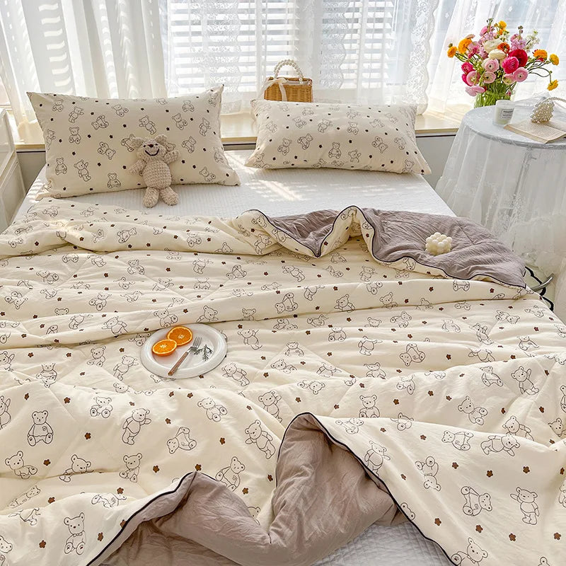 Afralia™ Double Layered Soya Fibre Filling Quilt: Soft, Breathable, Grade A Maternal and Child Comforter