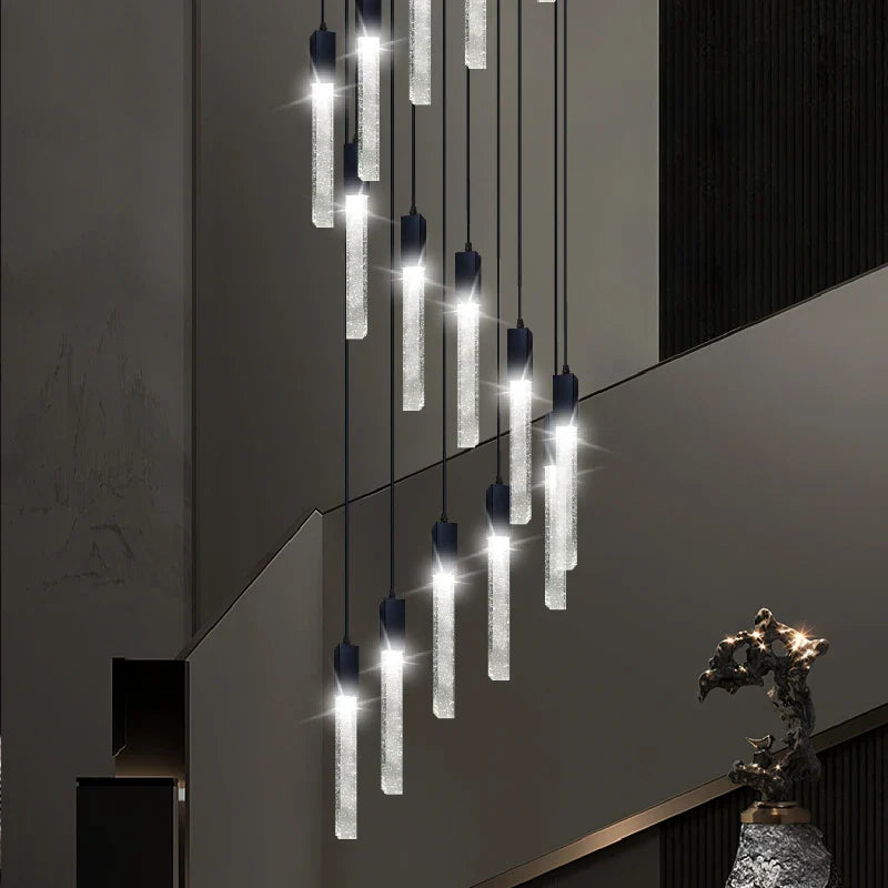 Afralia™ Crystal Bubble Chandelier Pendant Light - Modern Staircase Hanging Fixture