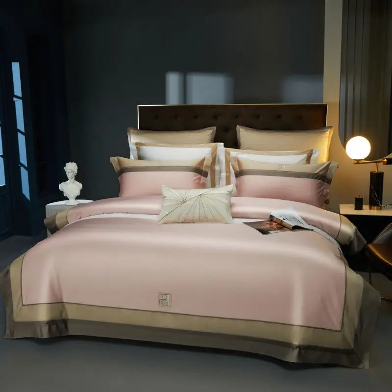 Afralia™ Luxury Embroidery 1000TC Egyptian Cotton Bedding Set: Duvet Cover, Sheet, Pillowcases