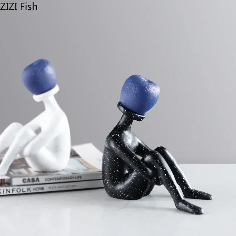 Afralia™ Abstract Thinker Resin Sculpture for Room Aesthetics Ornaments and Decor