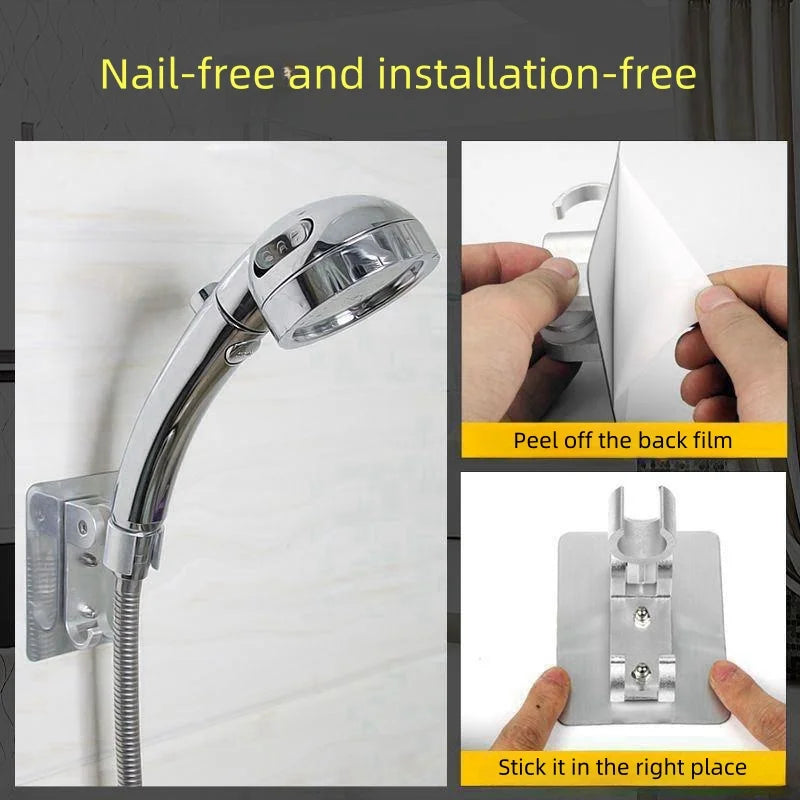 Afralia™ Shower Support with Adjustable Bracket, Suction Cups, and Self-adhesive Handle