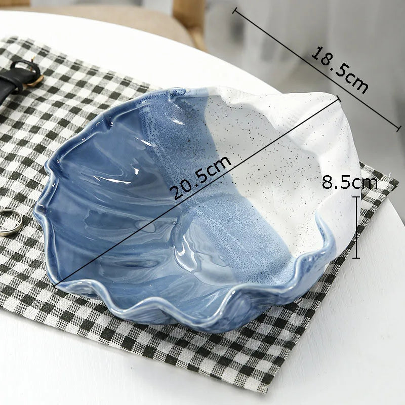 Afralia™ Ceramic Marine Life Decorative Storage Tray for Dresser or Tabletop