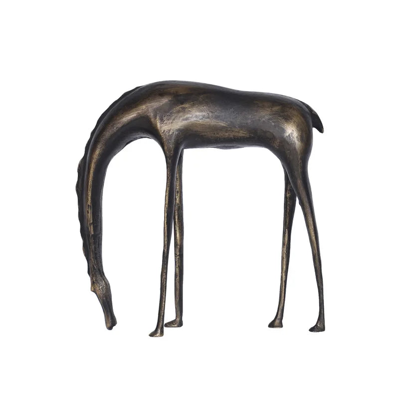 Afralia™ Metal Horse Sculpture Figurine Home Decor Accessory