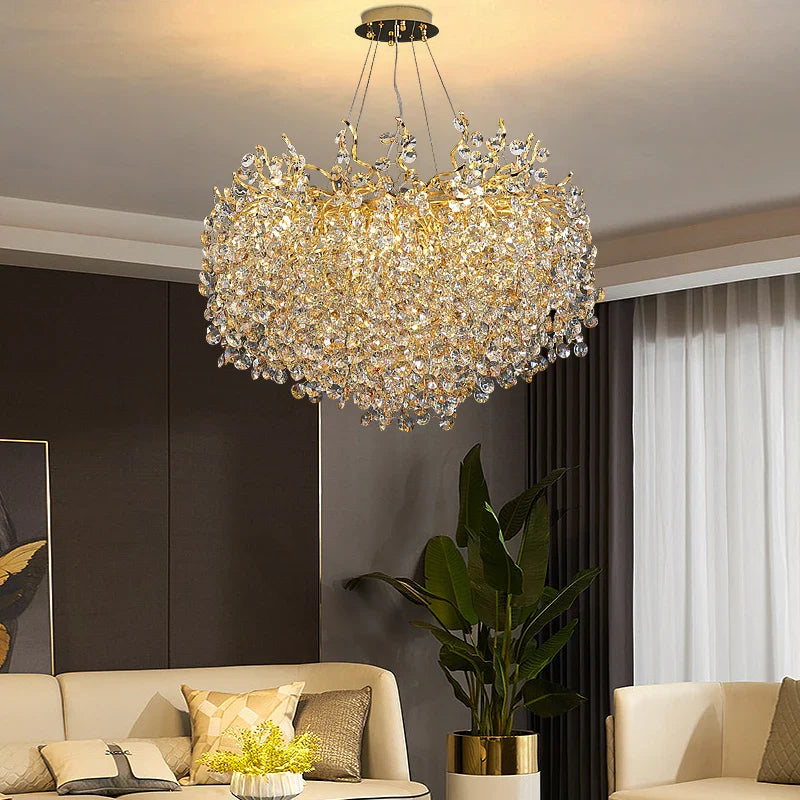Afralia™ Luxury Crystal Chandelier for Villa Dining Room Living Room Bedroom