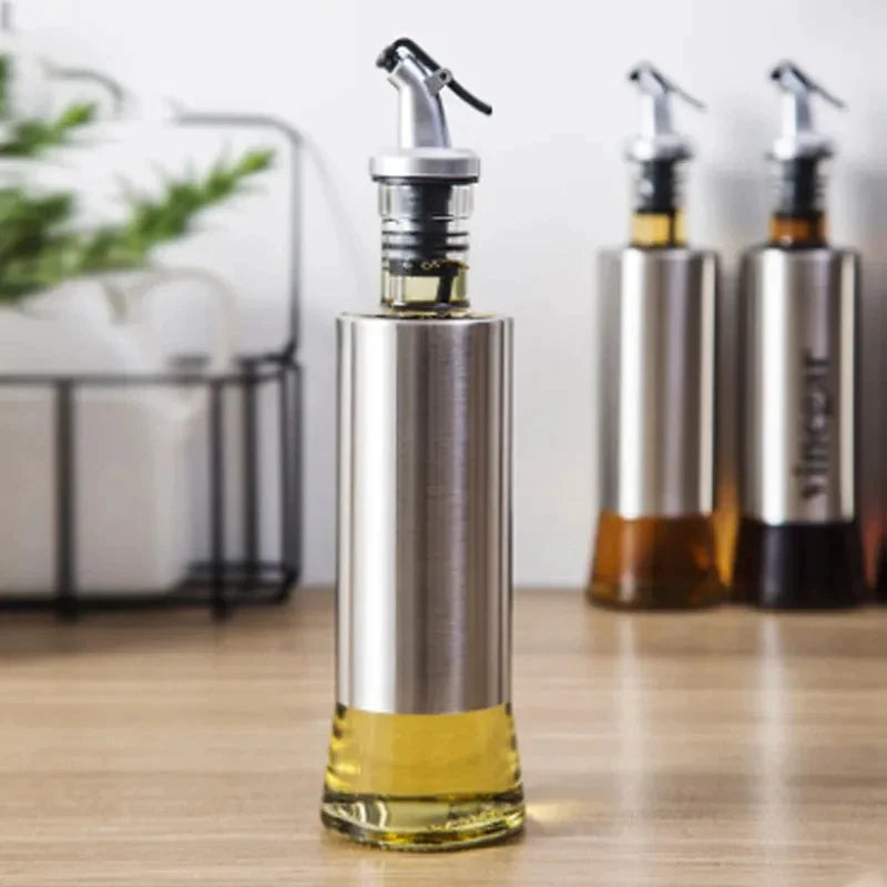 Afralia™ Stainless Steel Oil Bottle for Leak-proof Oil and Vinegar Storage