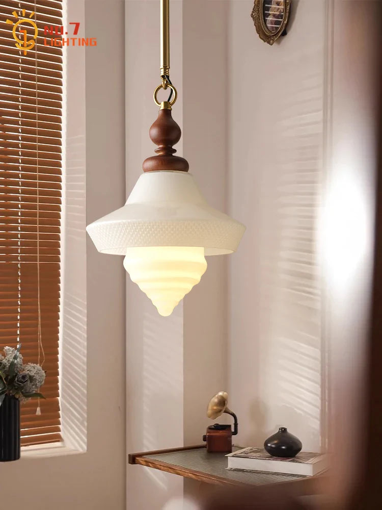 Afralia™ Gold Lustre Glass Pendant Lights LED E27 Vintage Design Classic for Bedroom Kitchen Island