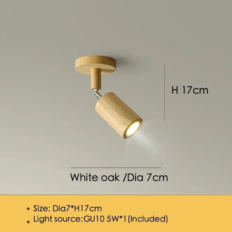 Afralia™ Nordic Wooden Ceiling Spotlight LED for Home Decor