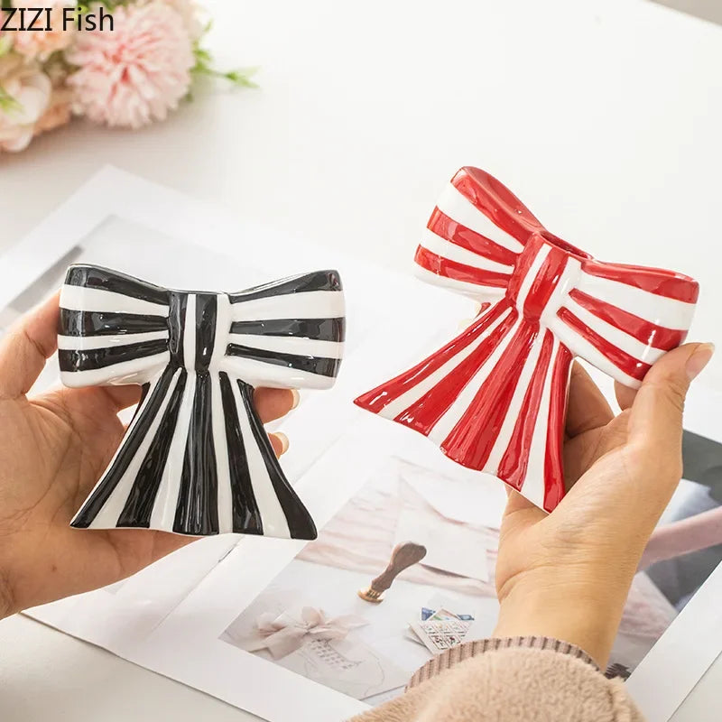 Afralia™ Ceramic Bow-tie Candle Holder & Aroma Diffuser for Home Decor