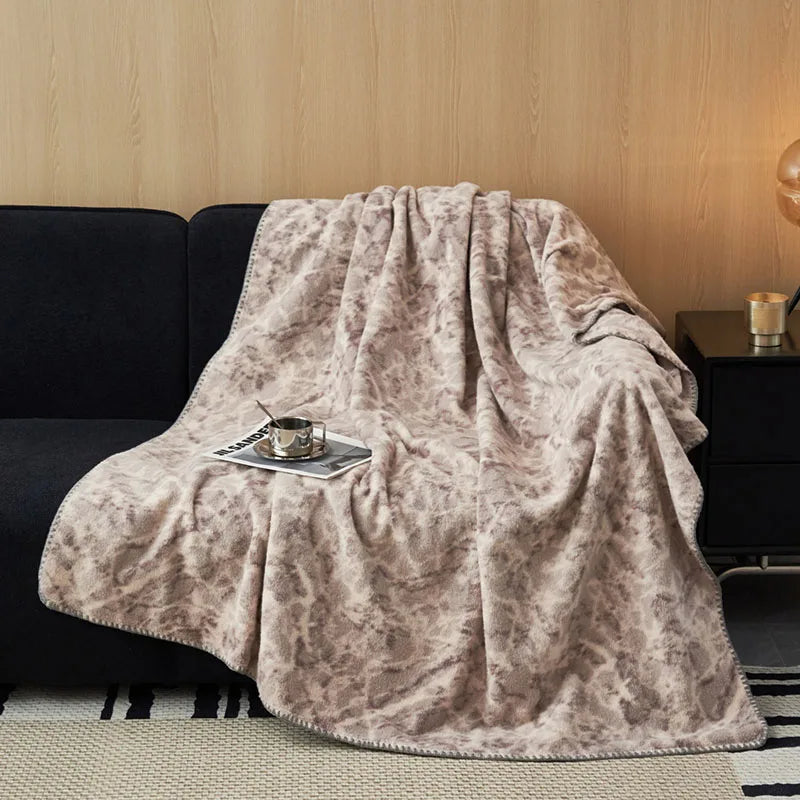 Afralia™ Luxury Faux Cashmere Sofa Blanket - Double Layered, High-End, Multifunctional Home Decor
