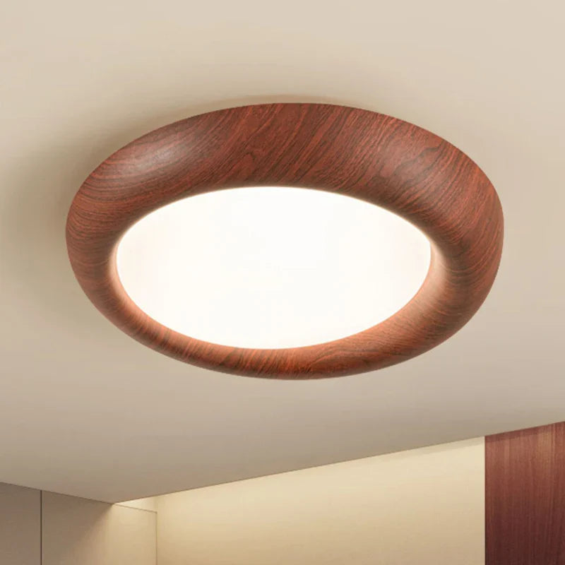 Afralia™ Nordic Wooden LED Ceiling Light Original Wood Color Study Bedroom Fixtures
