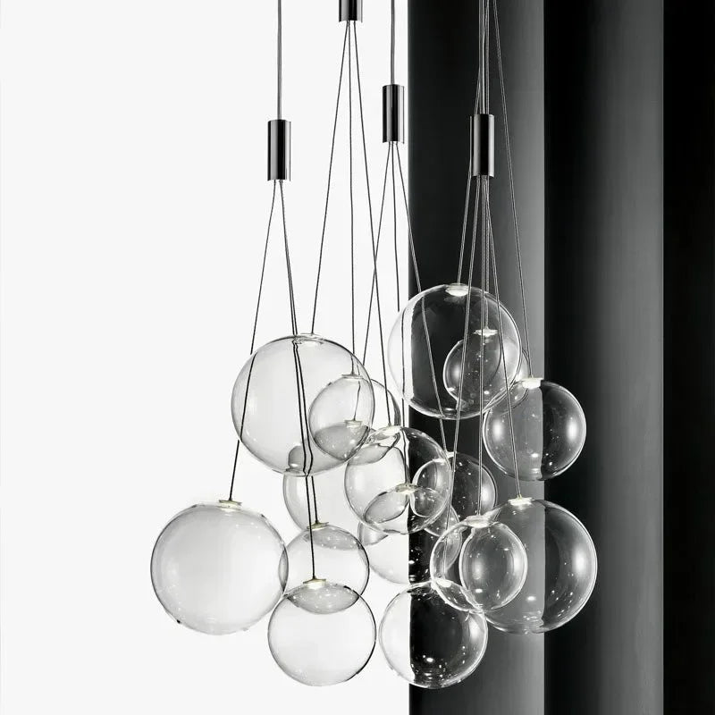 Afralia™ Glass Ball LED Pendant Lamps: Stylish Lighting for Kitchen, Bedroom, Living & Dining Room
