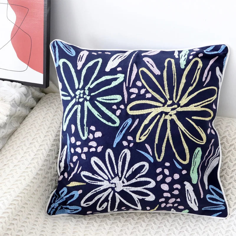 Afralia™ Embroidered Pillowcase for Sofa, Decorative Cushion Cover, 45x45 - Home Decoration