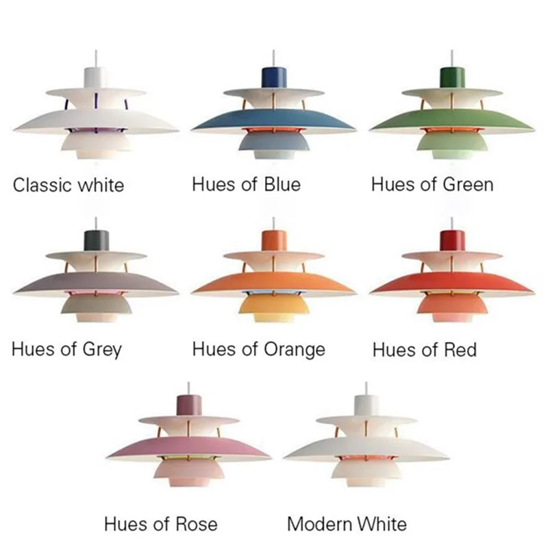 Afralia™ Nordic Colorful Umbrella LED Pendant Light for Dining Room