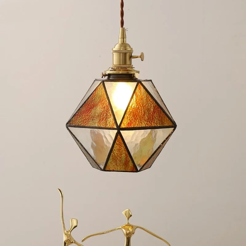 Afralia™ Copper Glass LED Pendant Light - Nordic Hanging Lamp for Home Decor
