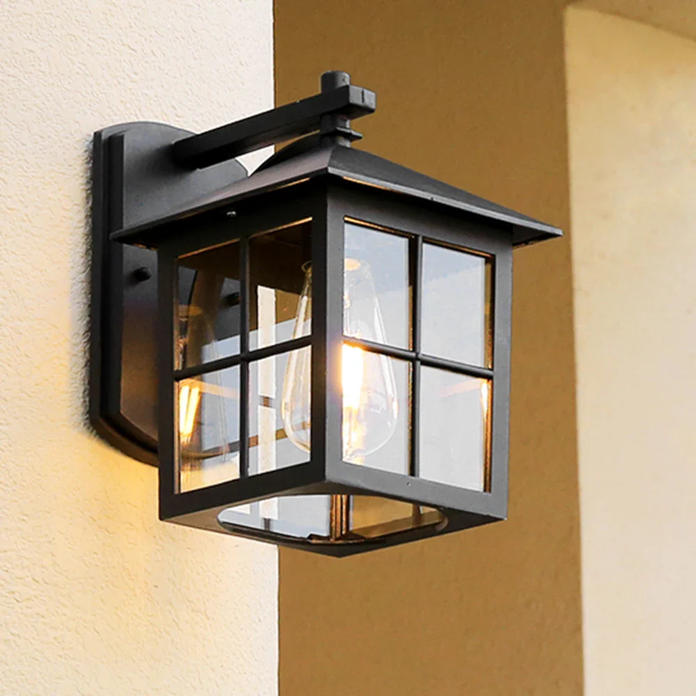 Afralia™ Outdoor Vintage Wall Lamp E27 Sconce Light Fixtures Retro LED Porch Yard Lighting