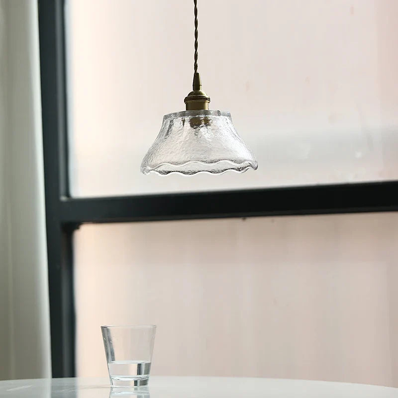 Afralia™ Walnut Wood Clear Glass LED Pendant Lamp - Nordic Modern Hanging Light
