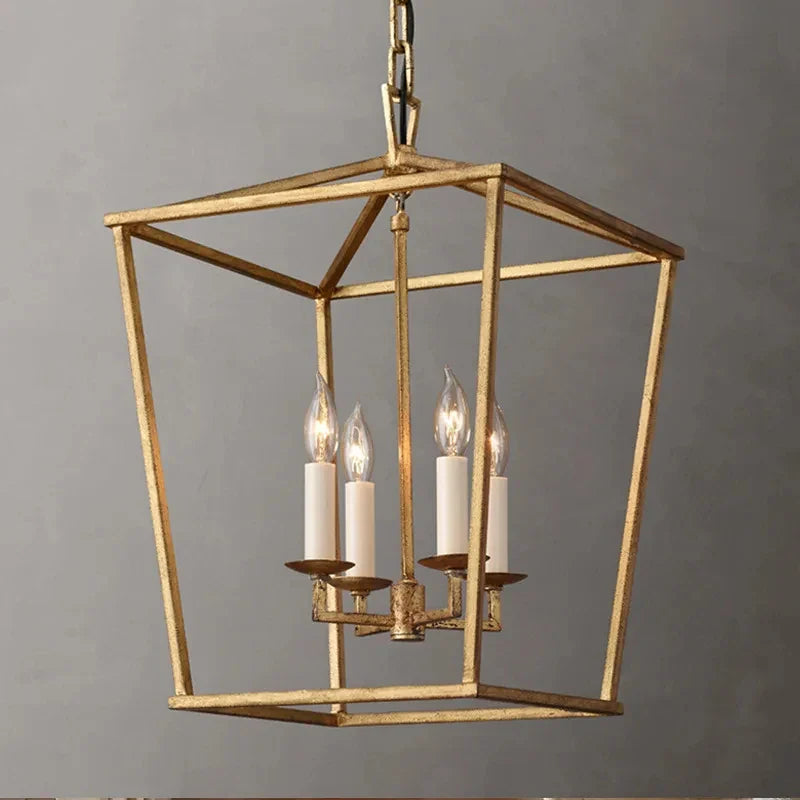 Afralia™ Vintage Iron Birdcage Pendant Light for Modern Living Room Dining Kitchen