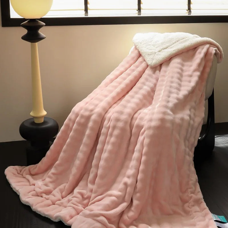 Afralia™ Flannel & Lamb Wool Blanket: Versatile, Thick for Autumn & Winter.